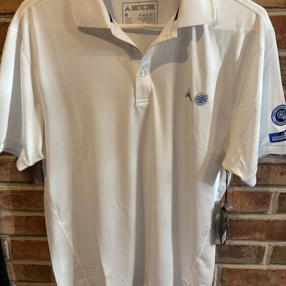 Arctic Cool Instant Cooling Polo Shirt W/HydroFreeze X Technology White Mens L - Picture 1 of 6